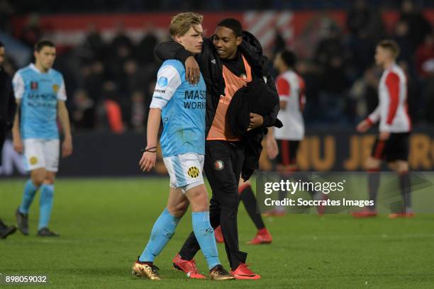 Jean Paul Boetius of Feyenoord, Henk Dijkhuizen of Roda JC during the Dutch Eredivisie match between Feyenoord v Roda JC at the Stadium Feijenoord on...