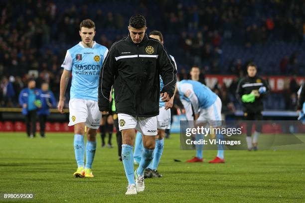 Livio Milts of Roda JC, Mohamed El Makrini of Roda JC during the Dutch Eredivisie match between Feyenoord Rotterdam and Roda JC Kerkrade at the Kuip...