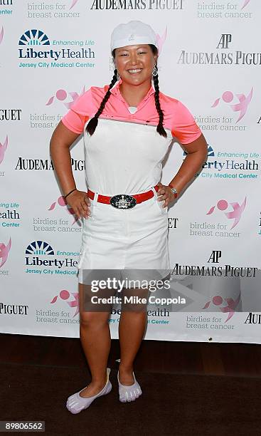 Professional golfer Christina Kim attends the 5th Annual "Birdies for Breast Cancer" charity golf classic at the Liberty National Golf Course on...