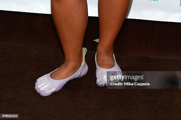 Close up of Professional golfer Christina Kim shoes at the 5th Annual "Birdies for Breast Cancer" charity golf classic at the Liberty National Golf...