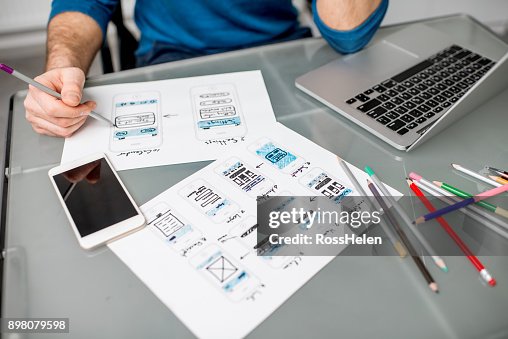 User Workinging User Experience Designer Working At The Office High-Res Stock Photo ...