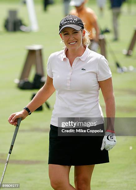 Professional golfer Cristie Kerr attends the 5th Annual "Birdies for Breast Cancer" charity golf classic at the Liberty National Golf Course on...