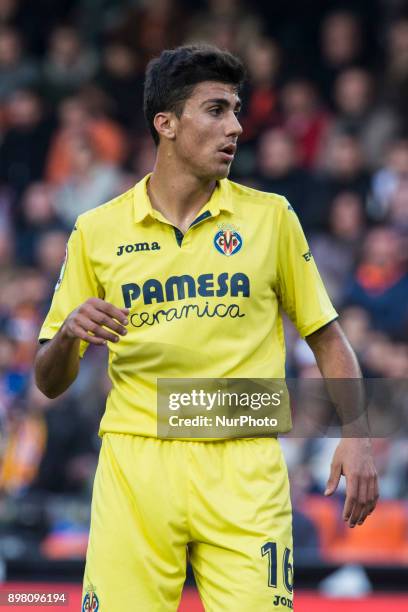 Rodrigo during the match between Valencia CF against Villarreal CF , week 17 of La Liga 2017/18 at Mestalla stadium, Valencia, SPAIN - 17th December...