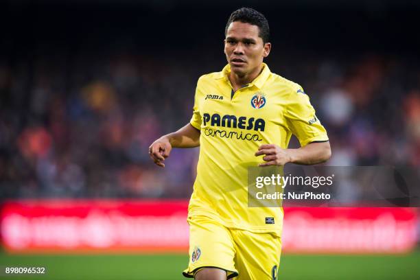 Carlos Bacca during the match between Valencia CF against Villarreal CF , week 17 of La Liga 2017/18 at Mestalla stadium, Valencia, SPAIN - 17th...