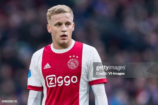 Donny van de Beek of Ajax during the Dutch Eredivisie match between Ajax Amsterdam and Willem II Tilburg at the Amsterdam Arena on December 24, 2017...