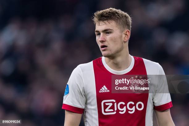 Matthijs de Ligt of Ajax during the Dutch Eredivisie match between Ajax Amsterdam and Willem II Tilburg at the Amsterdam Arena on December 24, 2017...