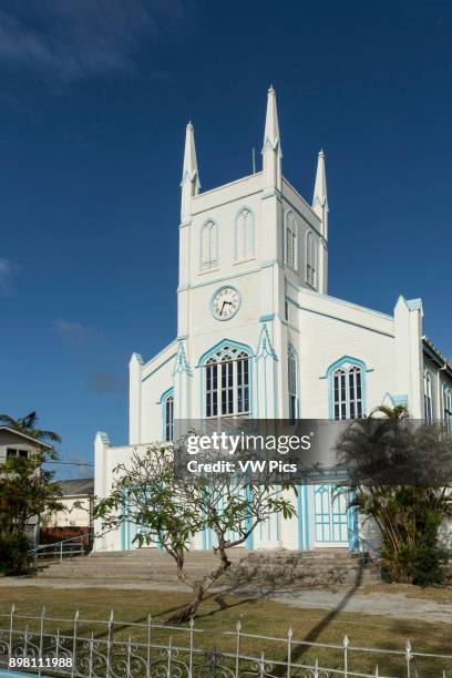 Christ Church, in Georgetown, Guyana, was built 1836 in the style of an English country church, though built of timber instead of stone..