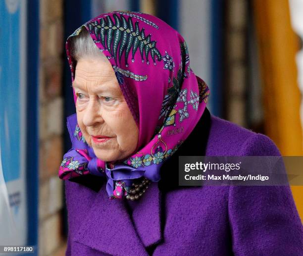 Queen Elizabeth II arrives at King's Lynn station, after taking the train from London King's Cross, to begin her Christmas break at Sandringham House...