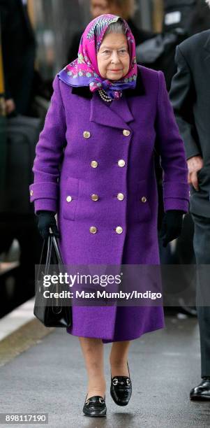 Queen Elizabeth II arrives at King's Lynn station, after taking the train from London King's Cross, to begin her Christmas break at Sandringham House...