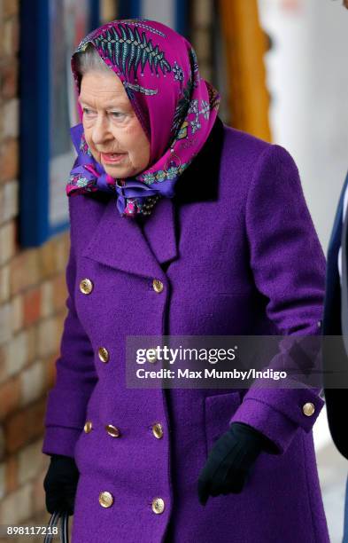 Queen Elizabeth II arrives at King's Lynn station, after taking the train from London King's Cross, to begin her Christmas break at Sandringham House...