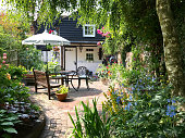 An English cottage garden