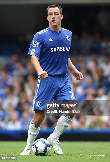 John Terry of Chelsea in action during the Barclays Premier League match between Chelsea and Hull City at Stamford Bridge on August 15, 2009 in...