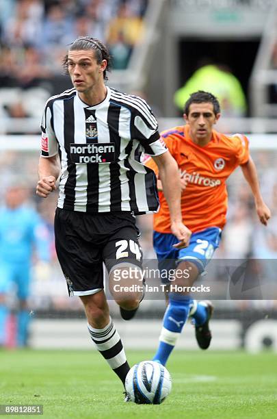 Andy Carroll of Newcastle United in action during the Coca-Cola Championship match between Newcastle United and Reading at St James' Park on August...