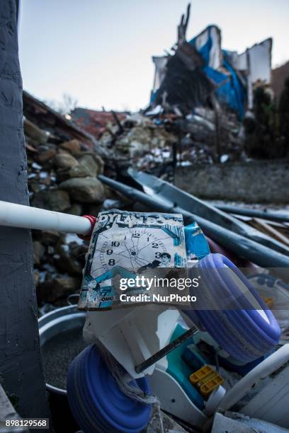 View of the remnants of a house in the municipality of Accumoli, Italy, on 24 December 2017. The region has been hit by several earthquakes since 24...