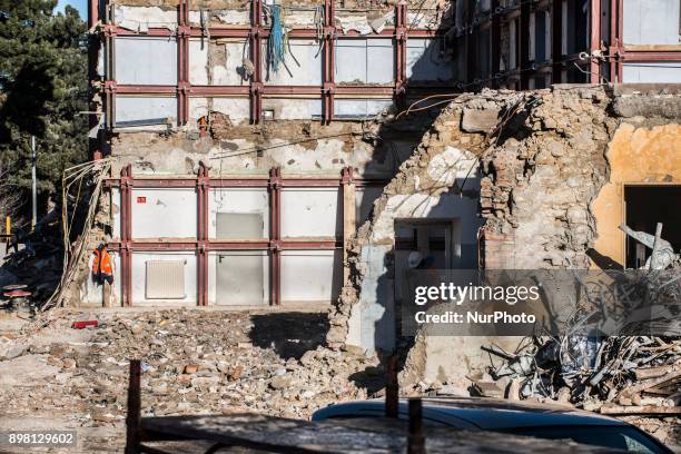 View of the remnants of a house in the municipality of Amatrice, Italy, on 24 December 2017. The region has been hit by several earthquakes since 24...
