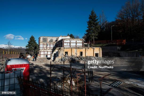 View of the remnants of a house in the municipality of Amatrice, Italy, on 24 December 2017. The region has been hit by several earthquakes since 24...