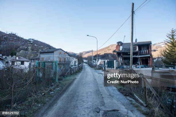 View of the remnants of a house in the municipality of Accumoli, Italy, on 24 December 2017. The region has been hit by several earthquakes since 24...