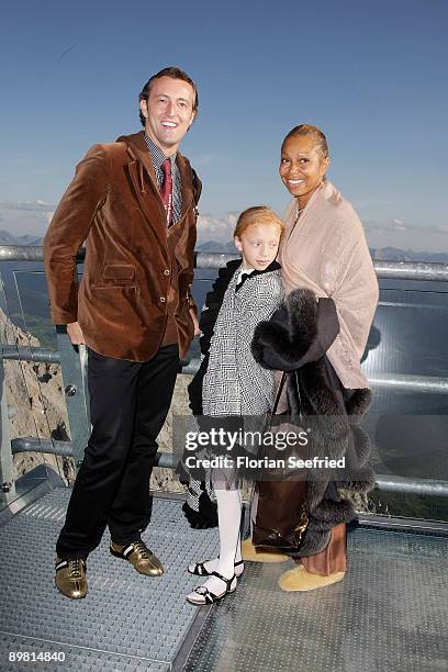 Angela Ermakova and daughter Anna Ermakova and Mario Max prince Schaumburg-Lippe attend 'Fashion On Ice Show' and desert concert Mozart quintet at...