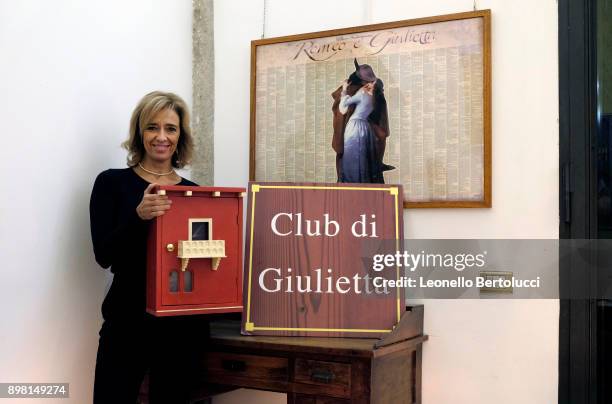 Giovanna Tamassia, president of the Juliet Club, the team of volunteers responsible for replying to letters received from all over the world poses in...