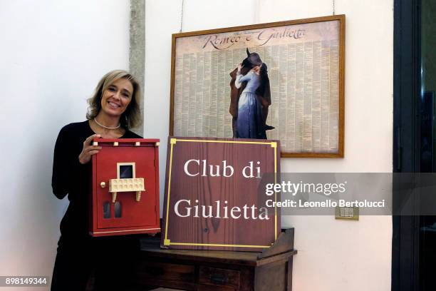 Giovanna Tamassia, president of the Juliet Club, the team of volunteers responsible for replying to letters received from all over the world poses in...