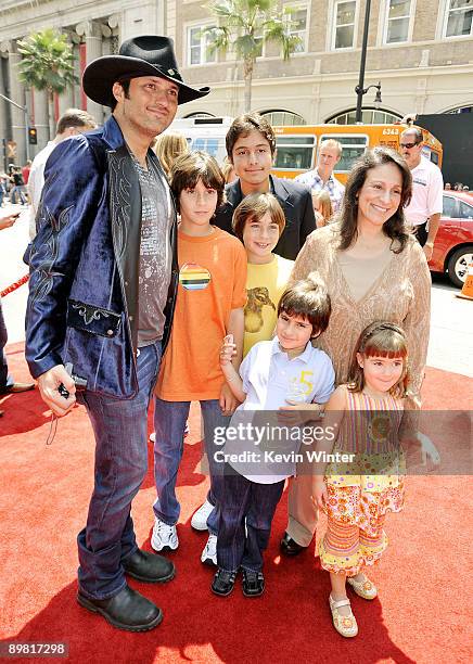 Director Robert Rodriguez , producer Elizabeth Avellan and their children Racer, Rocket, Rebel, Rogue and Rhiannon arrive at the premiere of Warner...