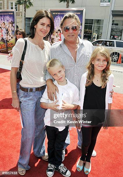 Actor Don Johnson, his wife Kelley their son Jasper and daughter Atherton arrive at the premiere of Warner Bros.' "Shorts" at the Chinese Theater on...
