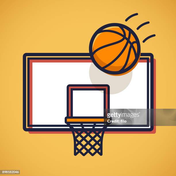 basketball shot - basketball hoop stock illustrations