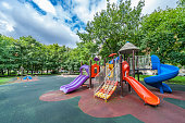 Colorful playground equipment