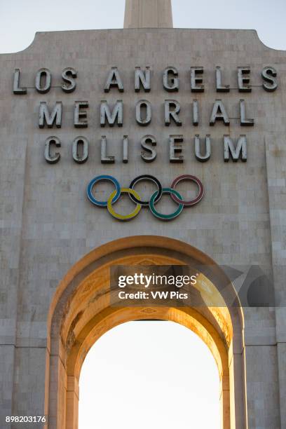 Los Angeles Memorial Coliseum Exterior, Exhibition Park, Los Angeles, California, USA.