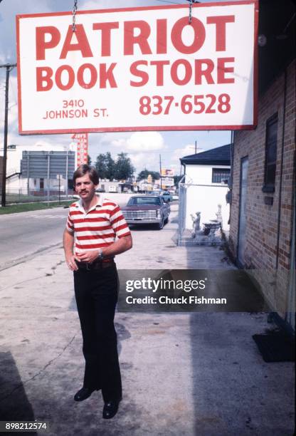 Portrait of American white supremacist and Grand Wizard of the Ku Klu Klan David Duke as he poses outside his Patriot Bookstore , Metairie,...