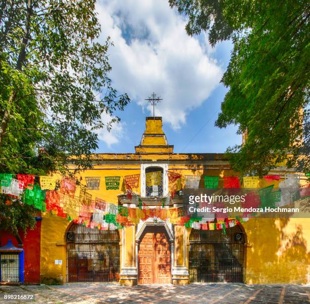 santa catarina church in coyoacan - mexico city, mexico - ciudad de méxico stockfoto's en -beelden