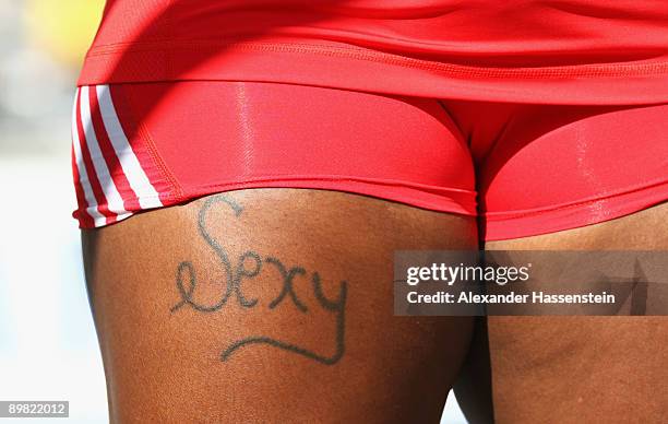 Annie Alexander of Trinidad and Tobago competes in the women's Shot Put Qualification during day two of the 12th IAAF World Athletics Championships...