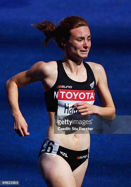 Nikki Hamblin of New Zealand competes in the women's 800 Metres Heats during day two of the 12th IAAF World Athletics Championships at the Olympic...
