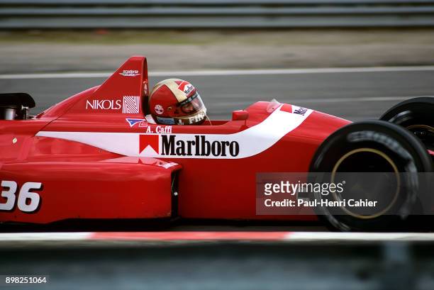 Alex Caffi, Dallara-Ford F188, Grand Prix of Belgium, Circuit de Spa-Francorchamps, 28 August 1988.