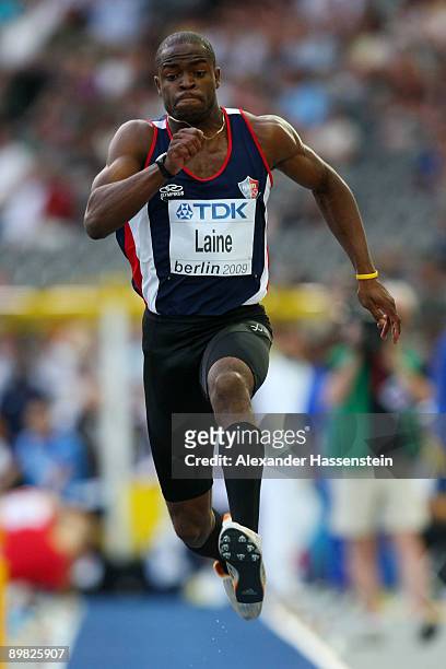 Samyr Laine of Haiti competes in the men's Triple Jump Qualification during day two of the 12th IAAF World Athletics Championships at the Olympic...
