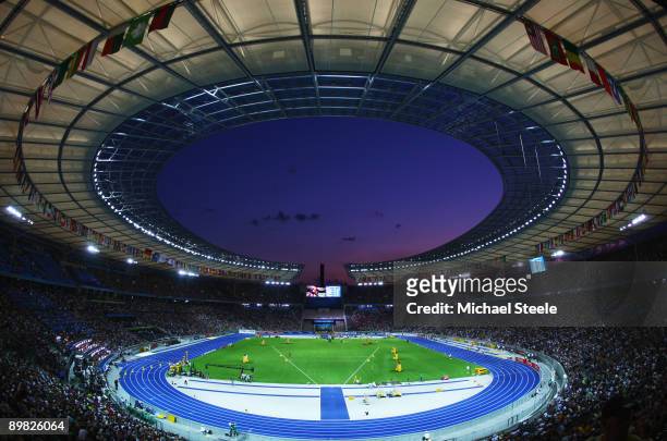 General view during day two of the 12th IAAF World Athletics Championships at the Olympic Stadium on August 16, 2009 in Berlin, Germany.