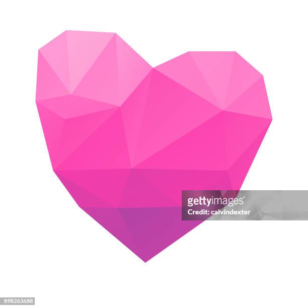 low poly modelling heart shape - biological immortality stock illustrations
