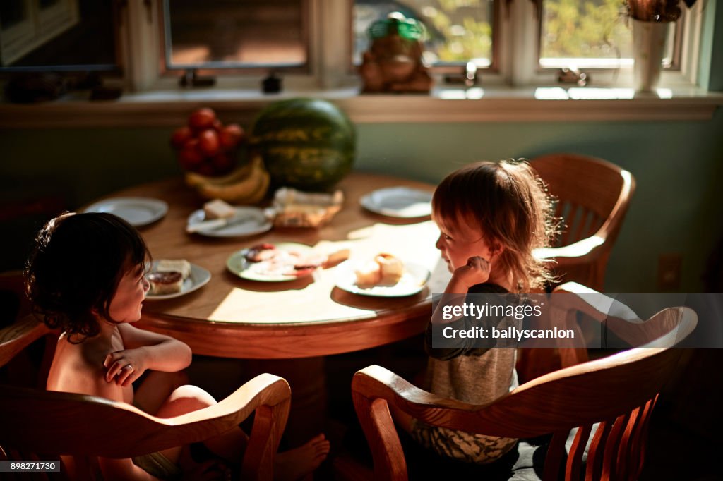 Boys At kitchen Table