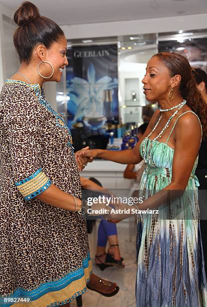 Actress Holly Robinson Peete attends Tracy Mourning's baby shower hosted by Jaci Wilson Reid at Guerlain Spa in The Waldorf Towers on August 16, 2009...