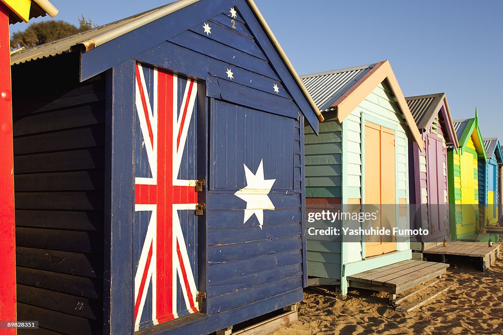 Hut  Australian flag is painted