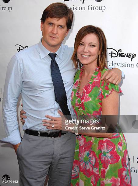 Bill Lawrence and Christa Miller attend the 2009 Disney-ABC Television Group summer press tour at The Langham Resort on August 8, 2009 in Pasadena,...