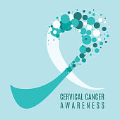 Cervical cancer awareness ribbon