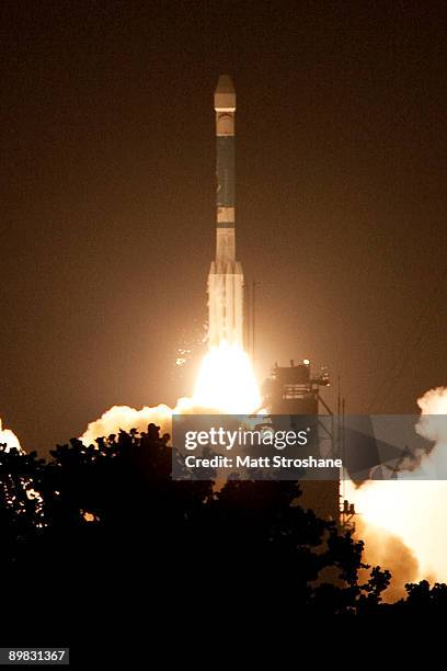 The final Delta II GPS rocket lifts off from Cape Canaveral Air Force Base and launch site SLC-17A on August 17, 2009 in Cape Canaveral, Florida....