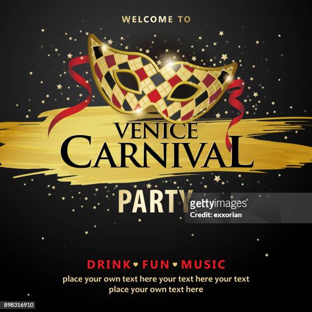 stockillustraties, clipart, cartoons en iconen met venetië carnaval party - carnival venice