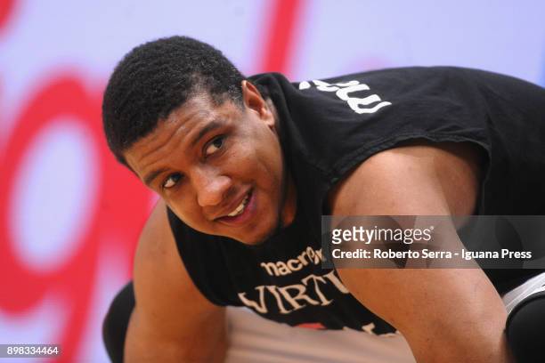 Kenny Lawson of Segafredo looks over during the warm up before the LBA LegaBasket of serie A match between Virtus Segafredo Bologna and Auxilium Fiat...