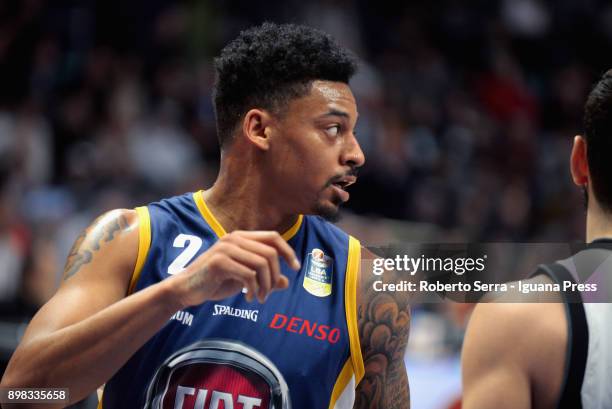 Diante Maurice Garrett of Fiat looks over during the LBA LegaBasket of serie A match between Virtus Segafredo Bologna and Auxilium Fiat Torino at...