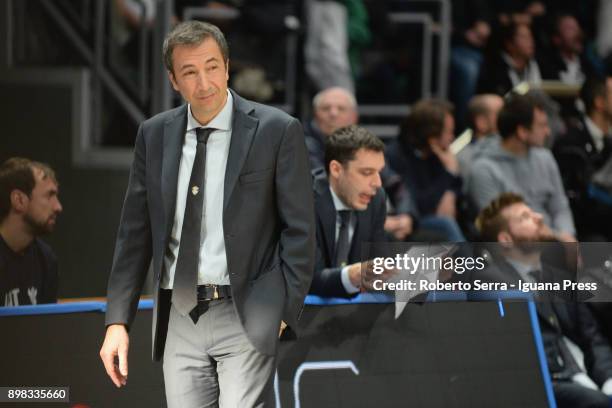 Luca Banchi head coach of Auxilium Torino looks over during the LBA LegaBasket of serie A match between Virtus Segafredo Bologna and Auxilium Fiat...