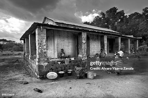 Mbokia hospital. Testing and prevention against the sleeping sickness, human African trypanosomiasis, a parasitic disease caused by a protozoa, and...