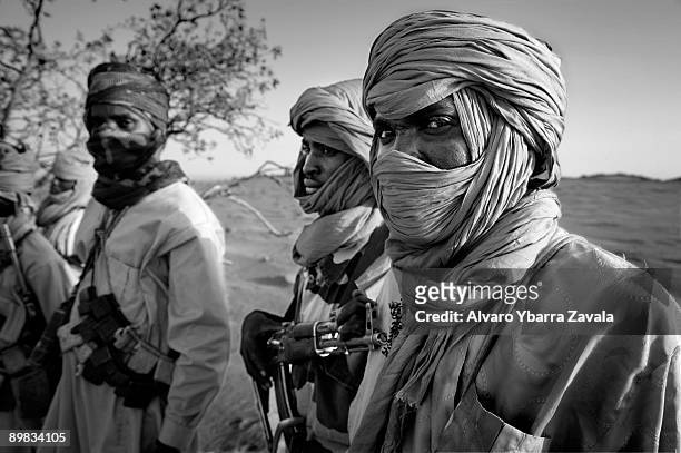 Members of the SLA guerrillas, one of the rebel groups fighting against the Sudanese goverment in Khartoum.