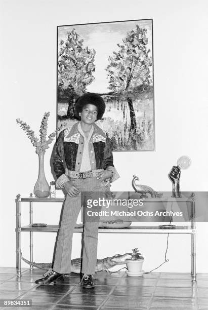 American singer Michael Jackson at his home, Los Angeles, 20th April 1972. A photoshoot for 'Right On!' magazine.